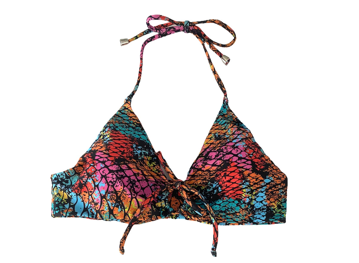 Colorful Snake Print Triangle Top – Surfside Bikini