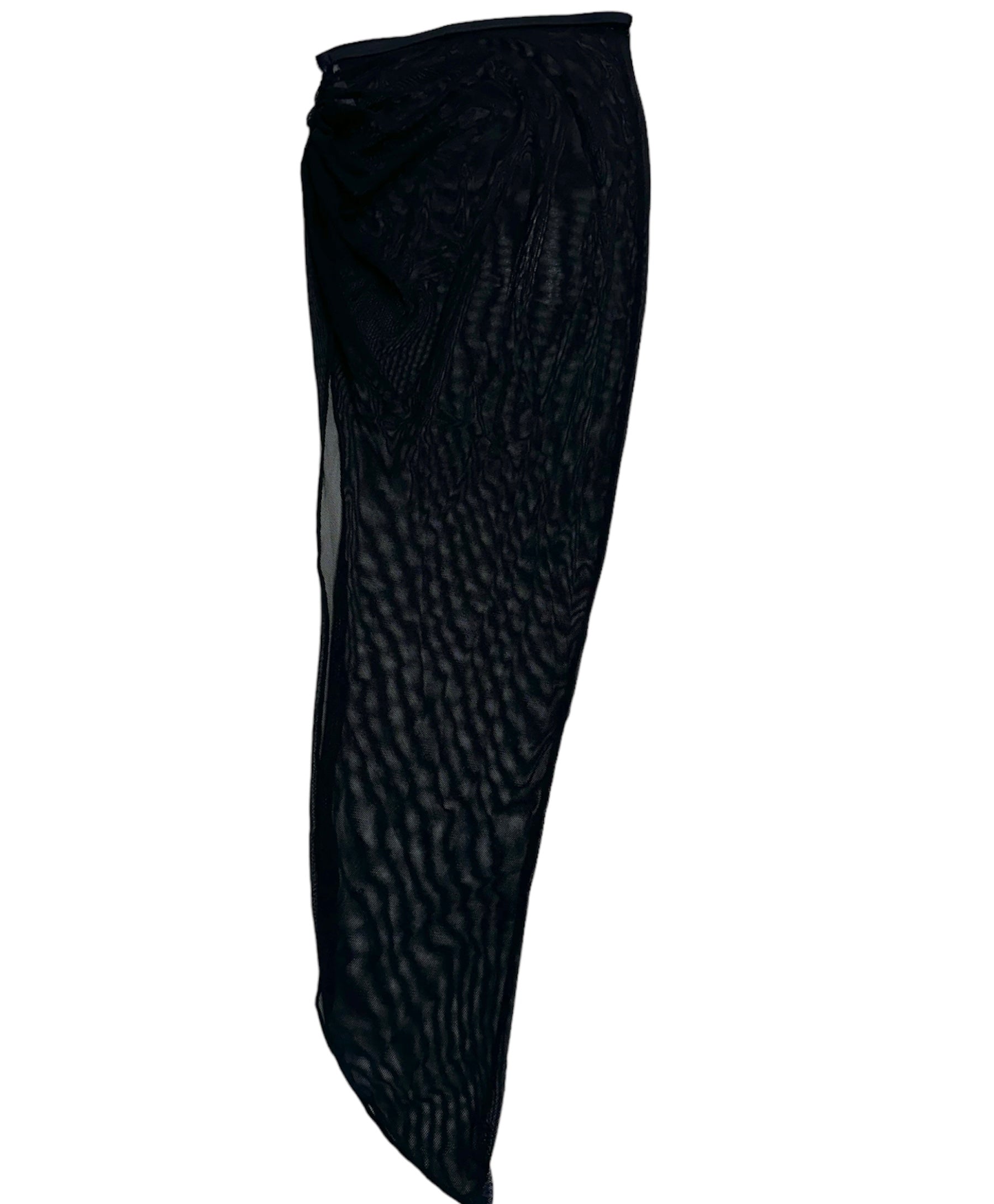 Black long mesh Skirt Cover Up