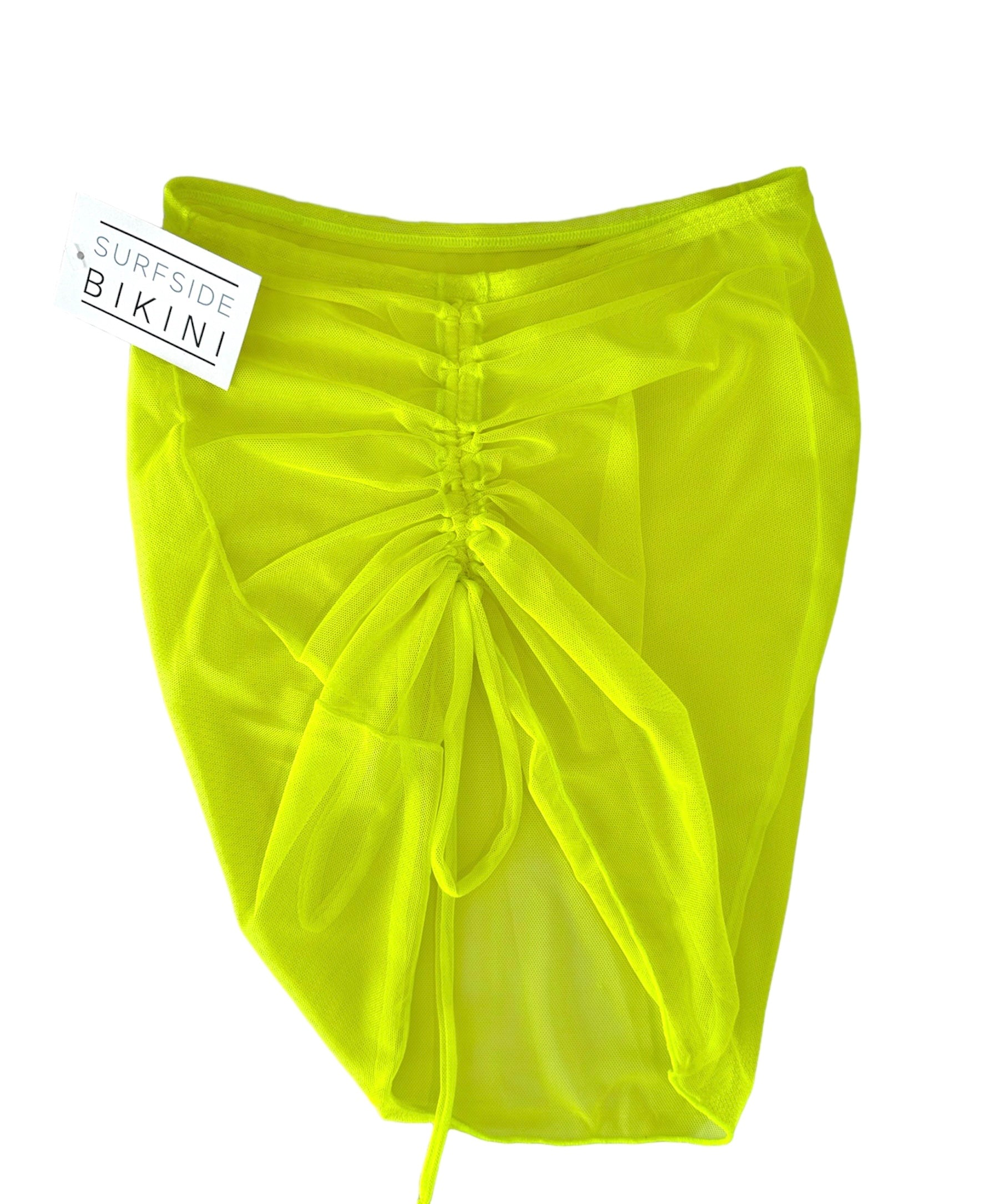 Neon Yellow Mesh Skirt Cover Up