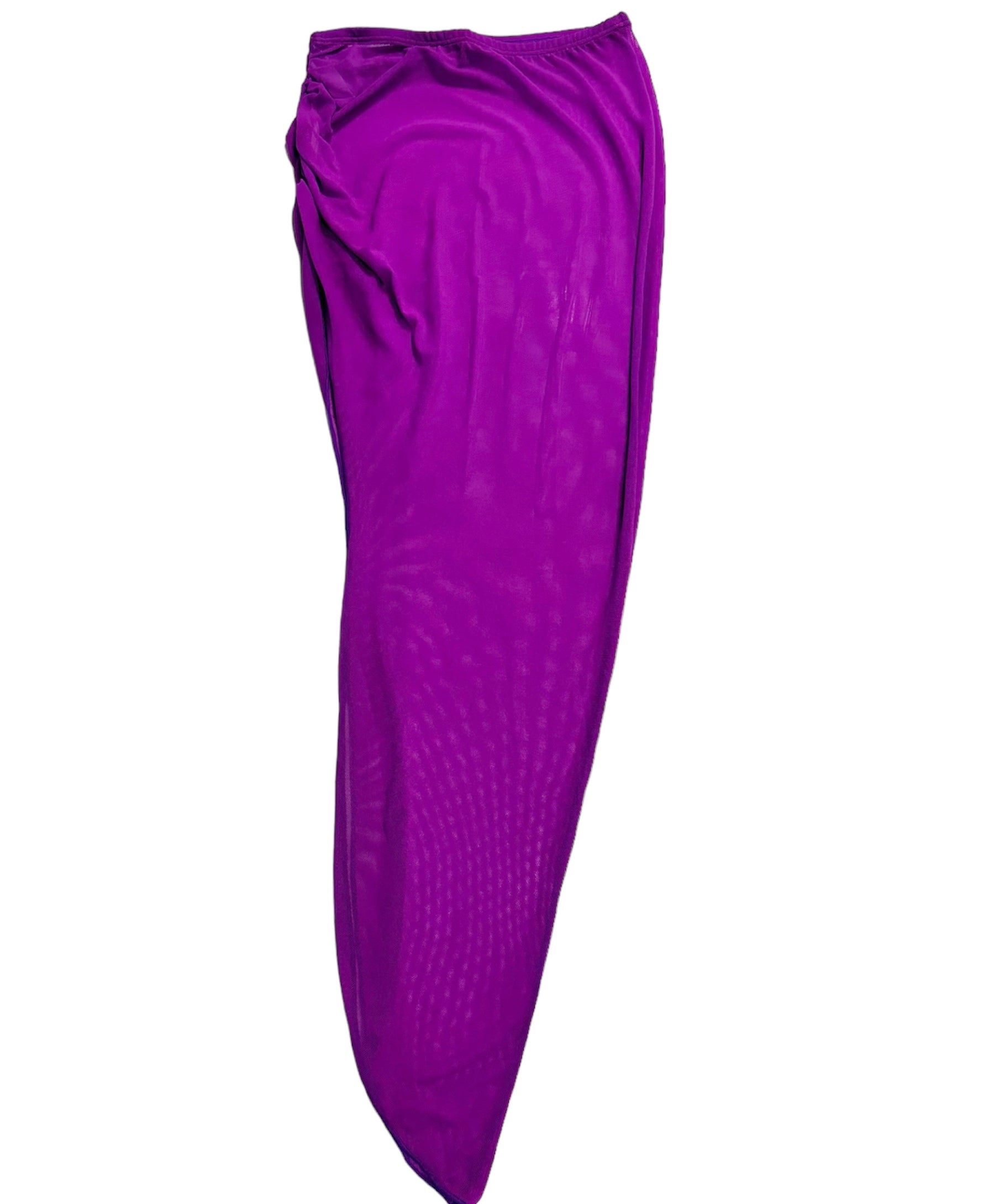 Purple long Mesh skirt Cover Up