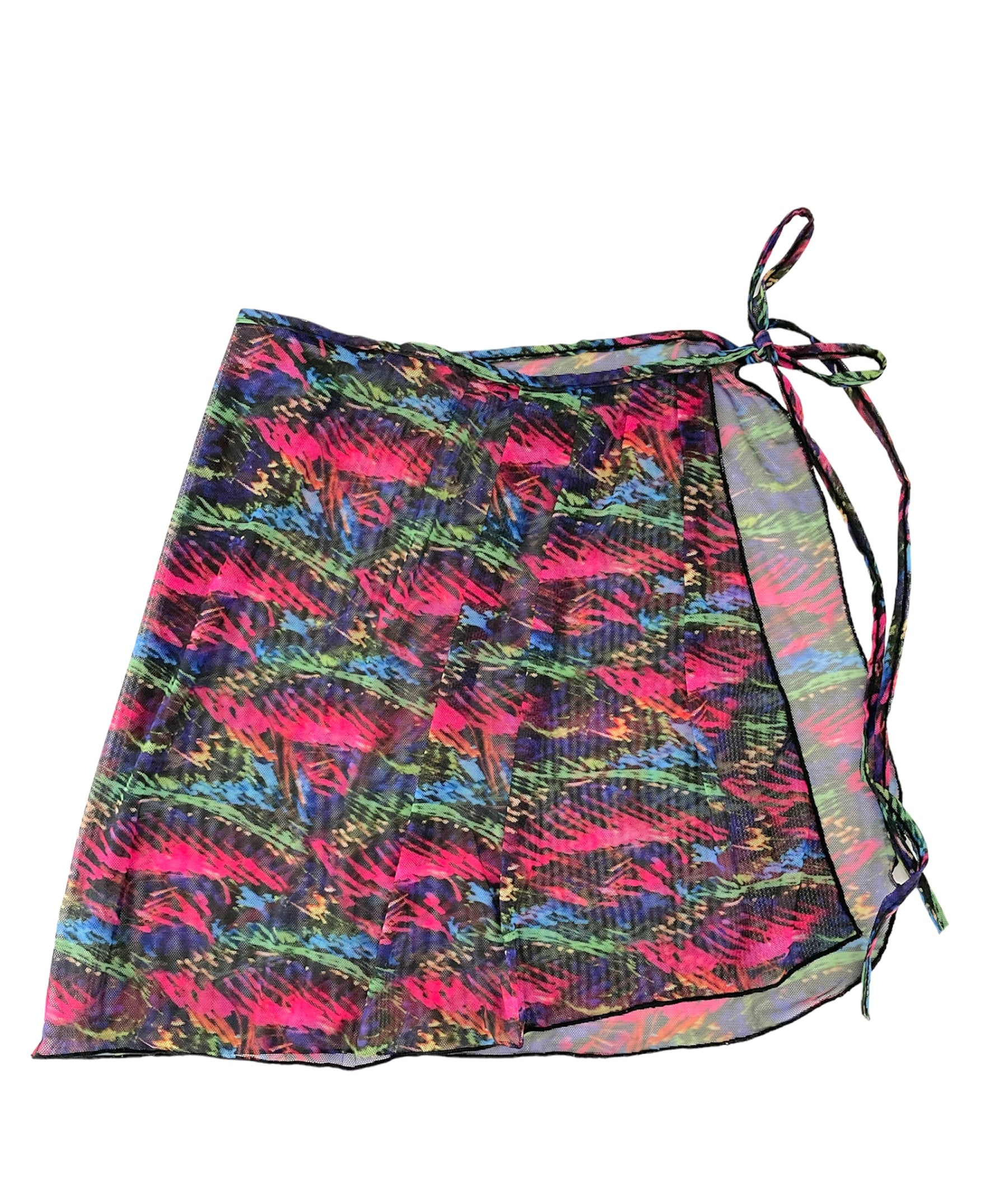 Cover Up Skirt Mesh Neon Waves